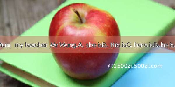 Mum   my teacher  Mr Wang.A. she isB. this isC. here isD. he is