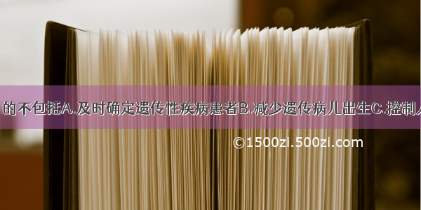 遗传咨询的目的不包括A.及时确定遗传性疾病患者B.减少遗传病儿出生C.控制人口数量D.降