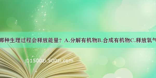 单选题下列哪种生理过程会释放能量？A.分解有机物B.合成有机物C.释放氧气D.吸收二氧