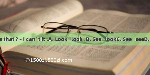 --! What`s that ? – I can`t it .A. Look   look .B. See   lookC. See   seeD. Look   see