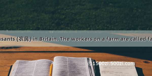 There are no peasants (农民) in Britain. The workers on a farm are called farm workers. The