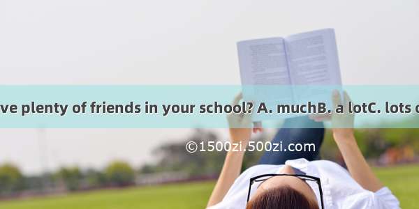 Do you have plenty of friends in your school? A. muchB. a lotC. lots ofD. a little