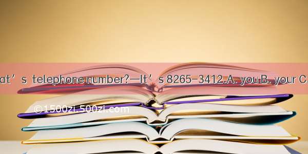 —What’s  telephone number?—It’s 8265-3412.A. you B. your C. my