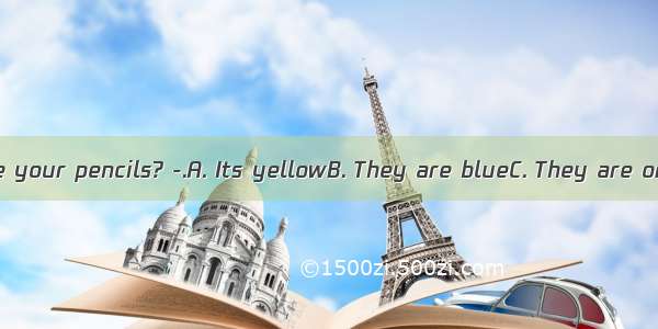 - What color are your pencils? -.A. Its yellowB. They are blueC. They are orangesD. They