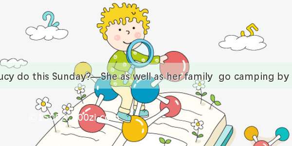 —What will Lucy do this Sunday?—She as well as her family  go camping by a small lake.A.