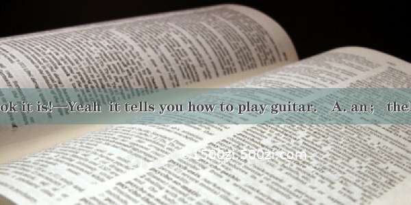 —What useful book it is!—Yeah  it tells you how to play guitar.A. an； theB. a； aC. a； the