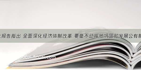 党的十八大报告指出 全面深化经济体制改革 要毫不动摇地巩固和发展公有制经济 毫不