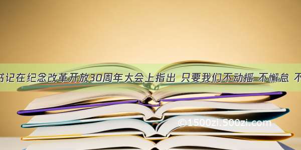 胡锦涛总书记在纪念改革开放30周年大会上指出 只要我们不动摇 不懈怠 不折腾 就一