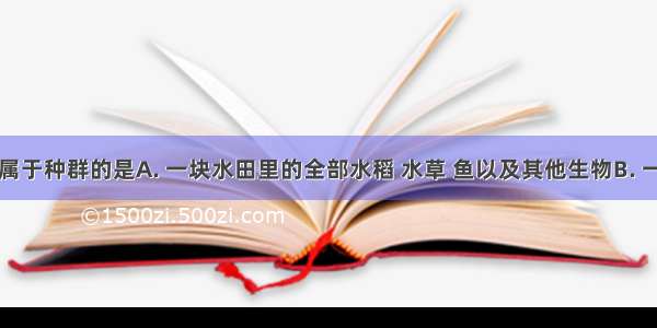 下列生物属于种群的是A. 一块水田里的全部水稻 水草 鱼以及其他生物B. 一块池塘中