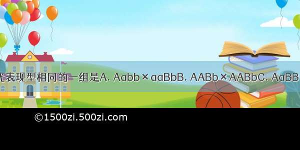 下列杂交组合中 后代与亲代表现型相同的一组是A. Aabb×aaBbB. AABb×AABbC. AaBB×AABbD. AaBb×AaBb