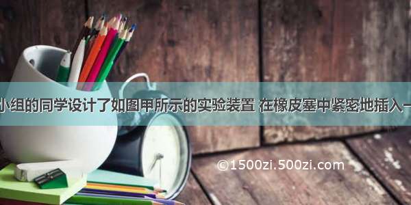 某物理兴趣小组的同学设计了如图甲所示的实验装置 在橡皮塞中紧密地插入一根细玻璃管