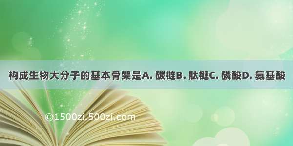 构成生物大分子的基本骨架是A. 碳链B. 肽键C. 磷酸D. 氨基酸