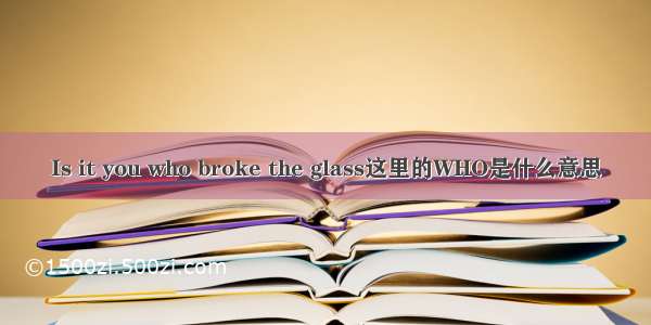 Is it you who broke the glass这里的WHO是什么意思