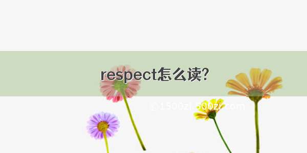 respect怎么读?
