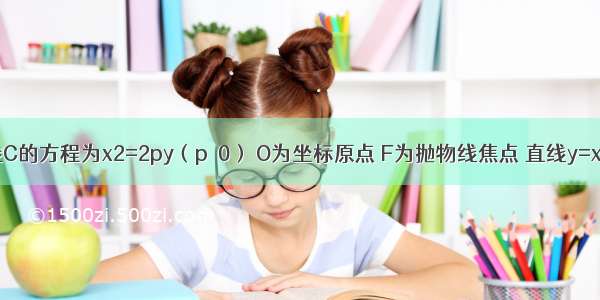 已知抛物线C的方程为x2=2py（p＞0） O为坐标原点 F为抛物线焦点 直线y=x截抛物线C