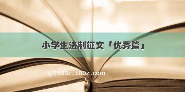 小学生法制征文「优秀篇」