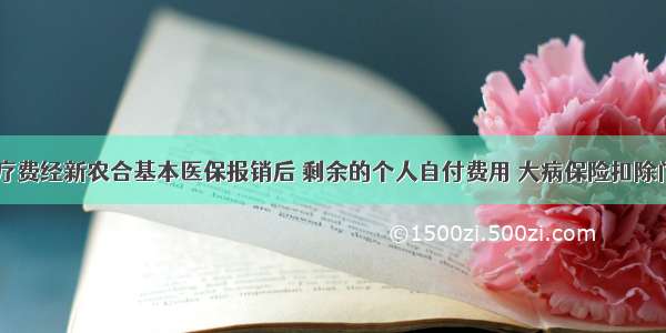 住院医疗费经新农合基本医保报销后 剩余的个人自付费用 大病保险扣除门槛费()