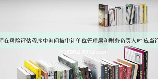 注册会计师在风险评估程序中询问被审计单位管理层和财务负责人时 应当询问的问题