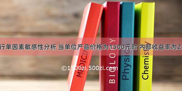 对某项目进行单因素敏感性分析 当单位产品价格为1500元时 内部收益率为23%；当单位