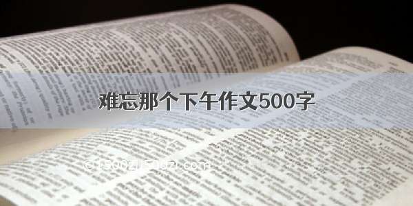 难忘那个下午作文500字