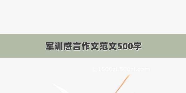 军训感言作文范文500字