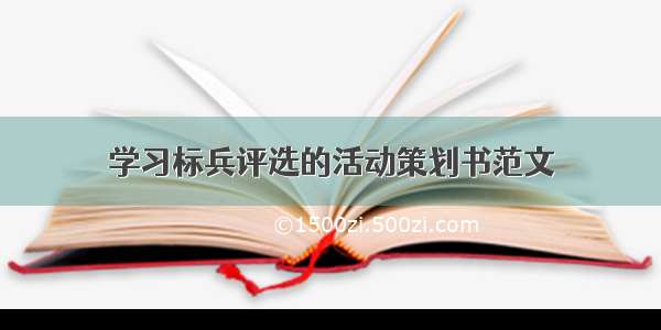 学习标兵评选的活动策划书范文