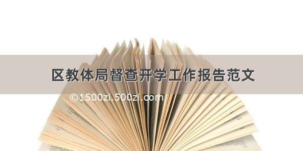 区教体局督查开学工作报告范文