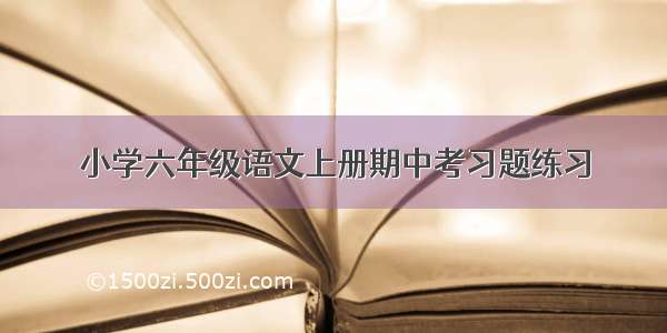 小学六年级语文上册期中考习题练习